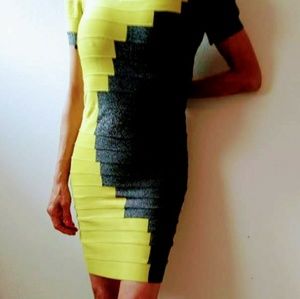 Green & Gray Mini Cocktail Dress